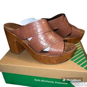 White Mountain Womens High Heeled Sandals Dress Shoes Open Toe Brown Size 9